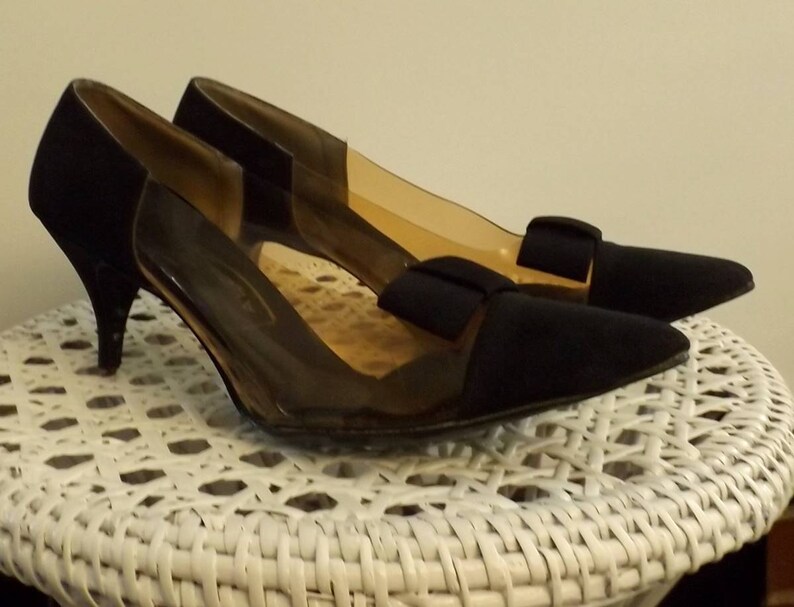 Black Aldens Vintage Bow Pumps image 1