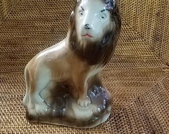 Vintage Brazilian MCM Lusterware Ceramic Lion Figurine