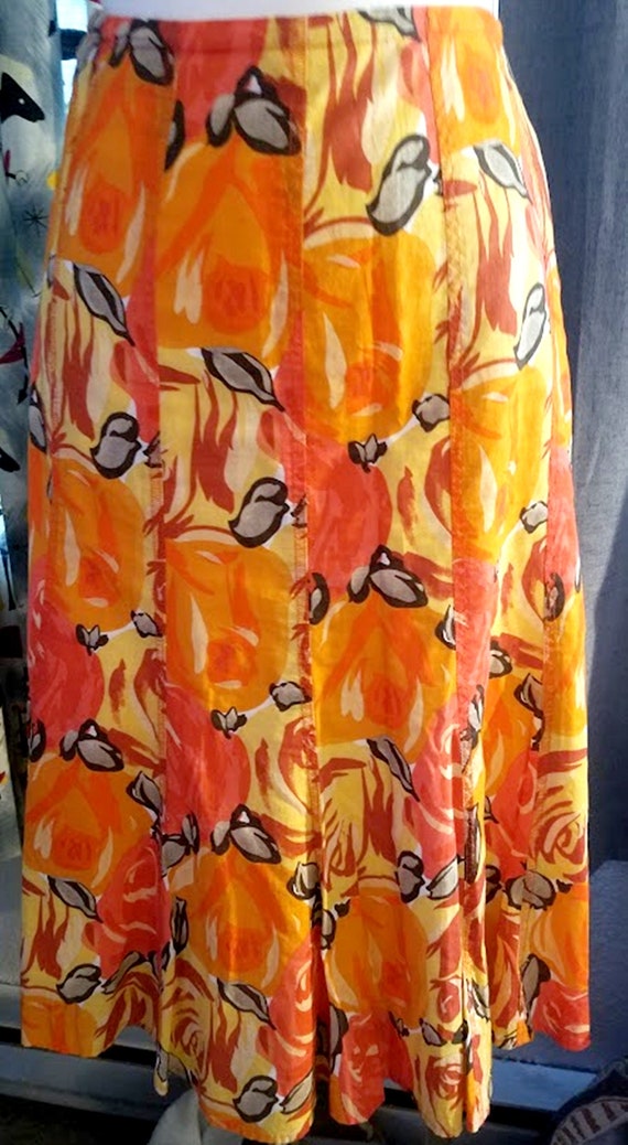 90s Light-weight Cotton Panel Skirt - image 1