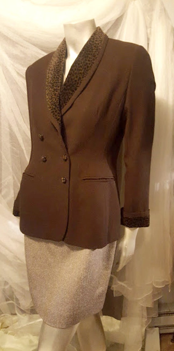 Vintage Morgan Taylor Rayon & Poly Blazer, Leopard