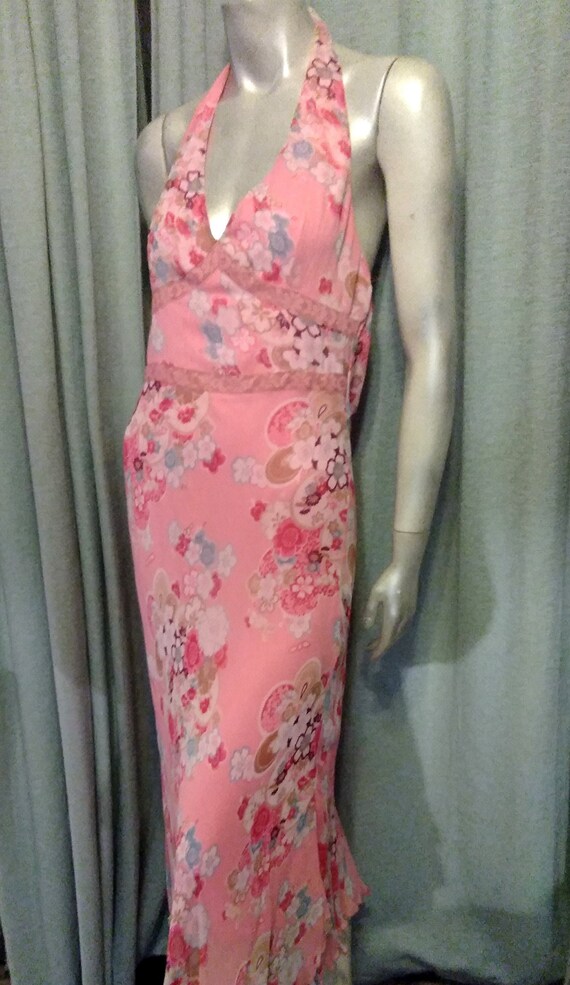 Vintage Rayon Halter Dress