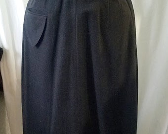Vintage 70's Black Linen Pencil Skirt from New York