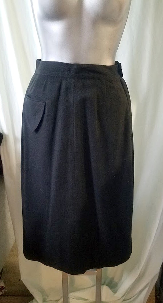 Vintage 70's Black Linen Pencil Skirt from New Yor