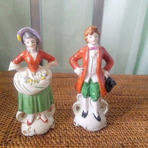 Antique Hand-Painted 5&quot; Porcelain Figurines