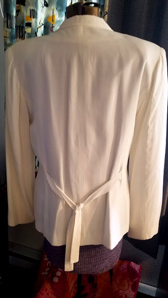 Vintage 90's Chic White Rayon Jacket - image 3
