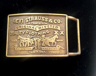 Authentic 1970's Levi Strauss & Company Brass Belt Buckle