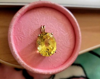 High Quality Natural Lemon Topaz in Solid 14K Gold Setting