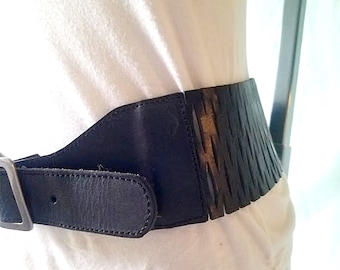 Vintage Betsey Johnson Leather Modernist Belt