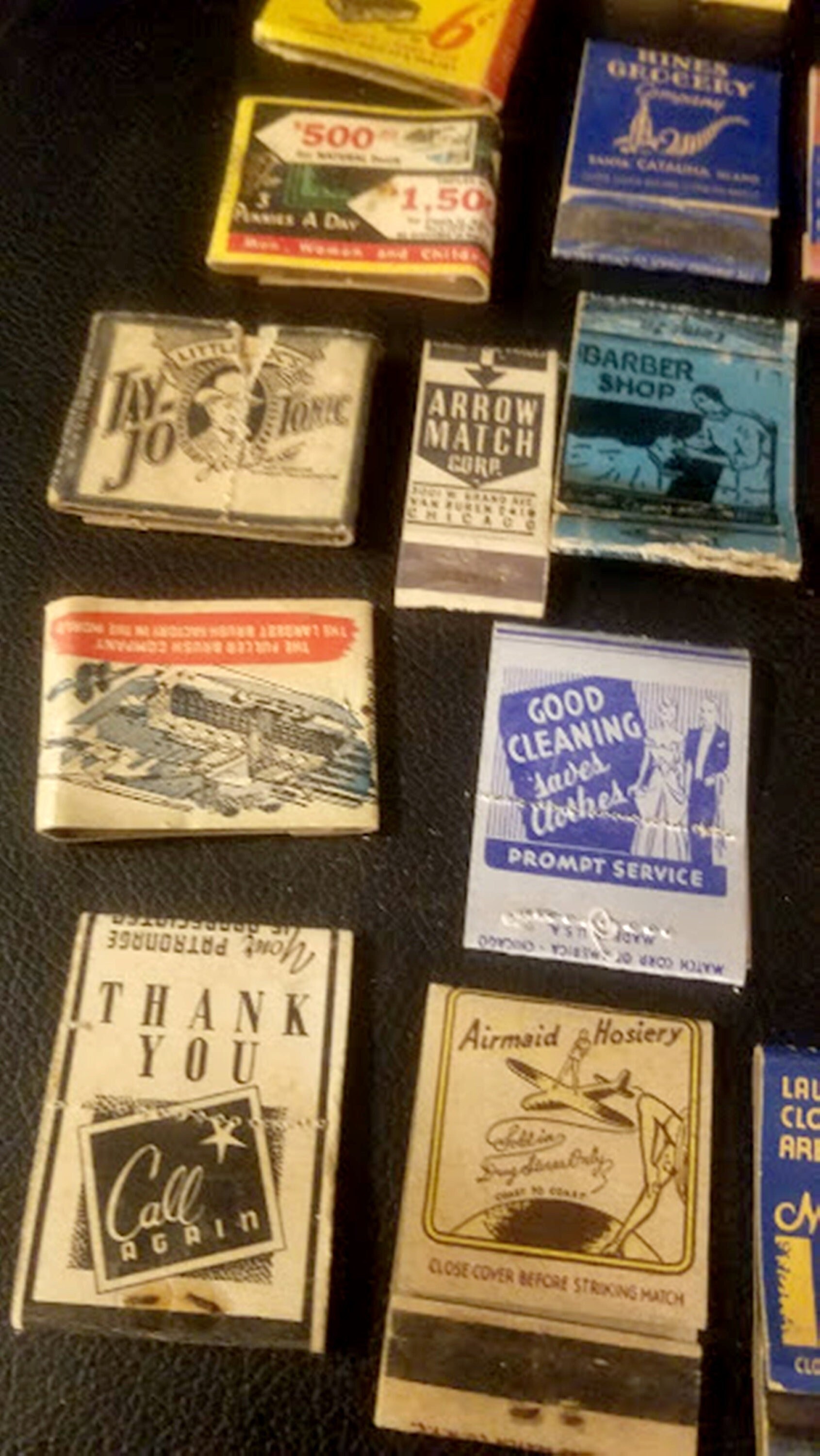 Vintage Matchbook Collection, Mid Century Modern, Art Deco, 1930's