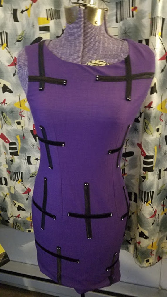 Vintage 90's Tailored Purple Rayon Party Dress