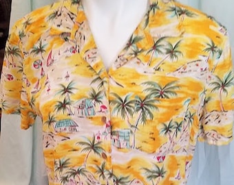 Vintage Gloria Vanderbilt Imported Hawaiian Shirt