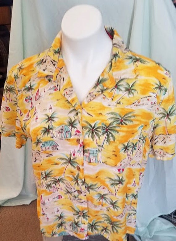 Vintage Gloria Vanderbilt Imported Hawaiian Shirt