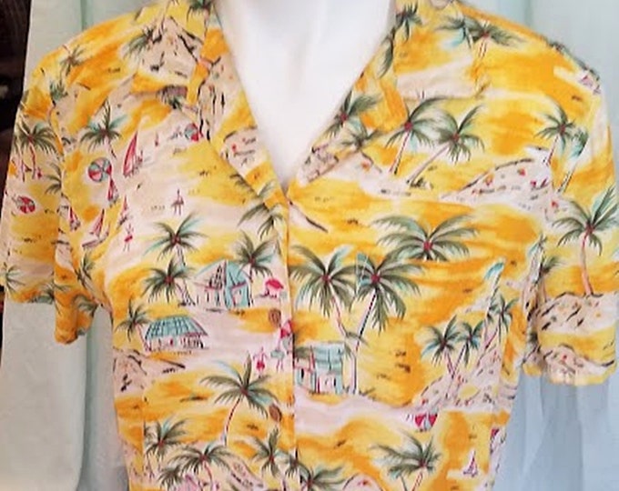 Vintage Gloria Vanderbilt Imported Hawaiian Shirt