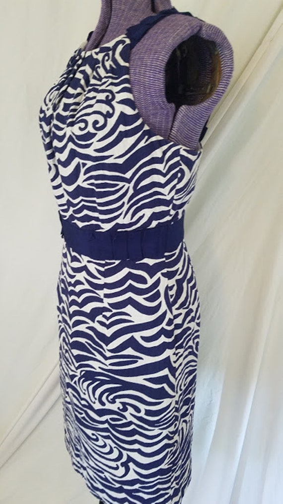 Antonio Melani Navy Swirl Cotton Dress - image 4