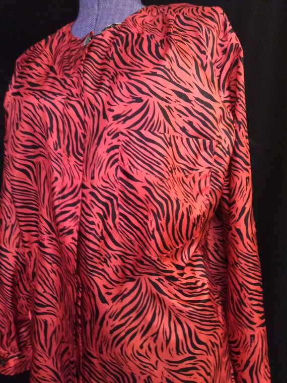 Vintage 80's Tiger Blouse- Halloween Colors - image 2