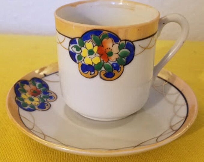 Vintage Lusterware Expresso Cup & Saucer Set-Japan