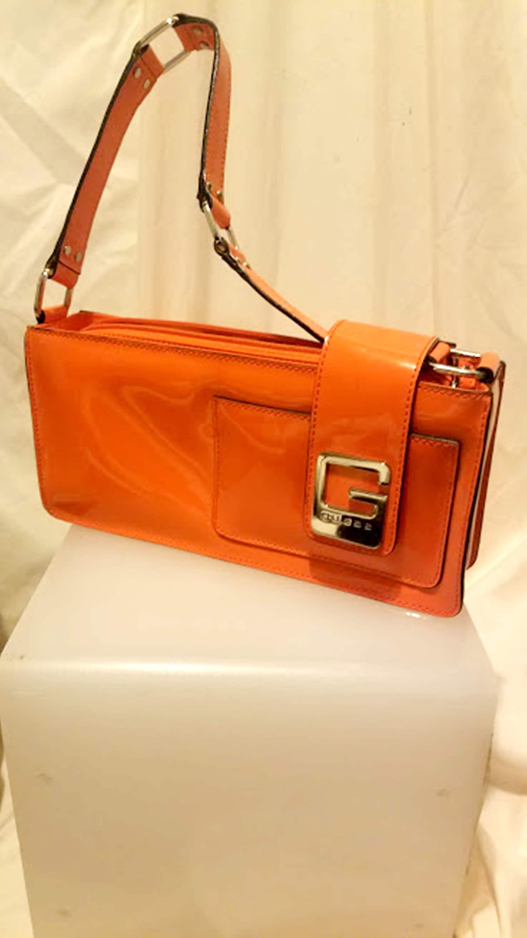 Vintage GUESS Mod Orange Patent Leather Purse
