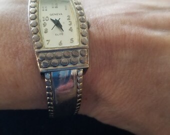 Vintage Geneva Modernist Cuff Quartz Watch