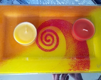 Revitaglass Fused Art Glass Dish/ Tray Handcrafted in New Zealand