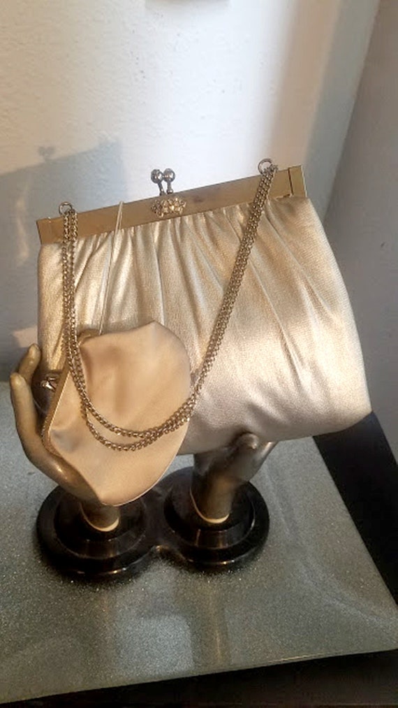 Vintage 60's Silver Lame Purse by HL USA - image 5
