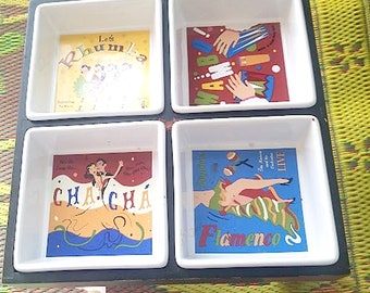 Pottery Barn "The Dance" Ceramic Chip and Dip Set