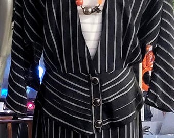 Vintage 1990's 3-Piece Fitted Pin-Striped Suit