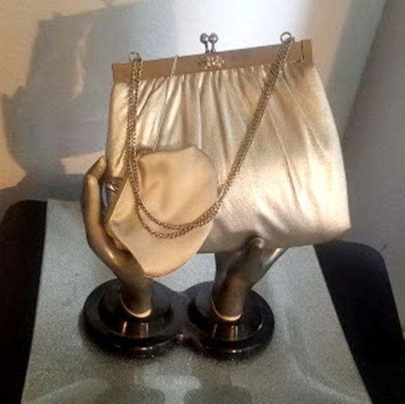 Vintage 60's Silver Lame Purse by HL USA - image 3