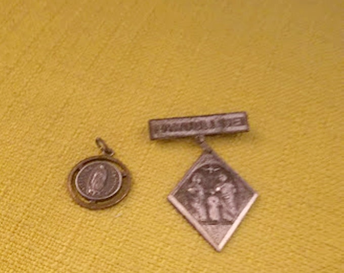 Vintage Italian Children of God Pin and St. Christopher