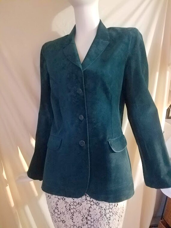 Vintage Teal Suede Blazer