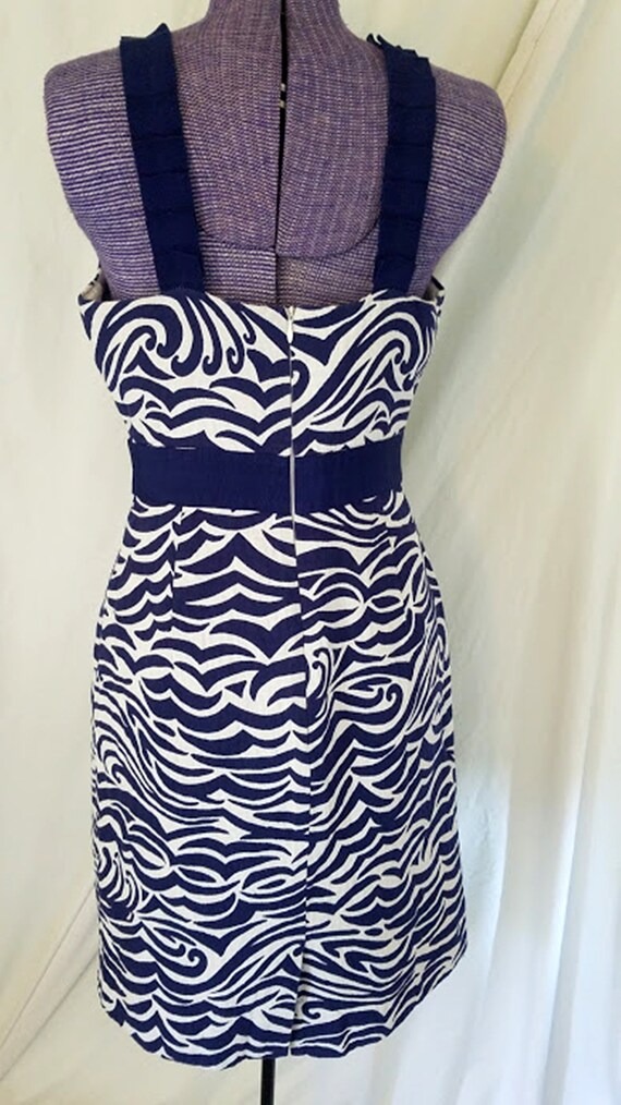 Antonio Melani Navy Swirl Cotton Dress - image 3