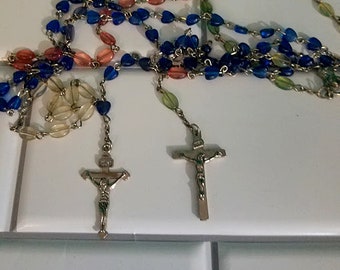 Two Vintage Beaded Catholic Rosaries