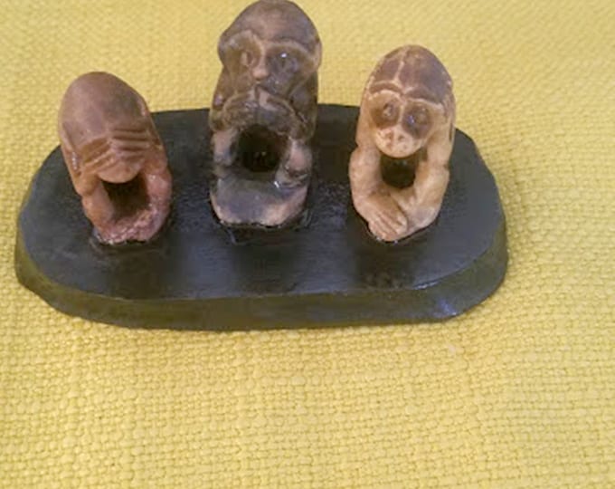 Vintage Japan Carved Monkeys "See No Evil"