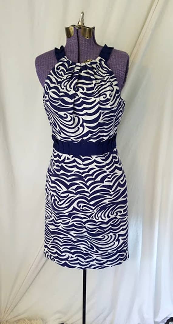Antonio Melani Navy Swirl Cotton Dress - image 1
