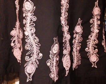 Imported Pink Embroidered Circle Skirt