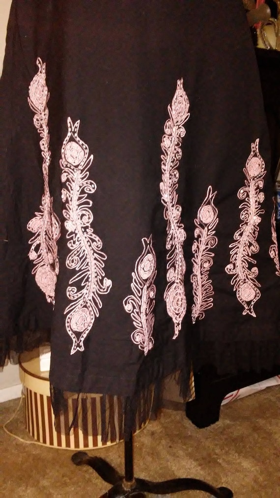 Imported Pink Embroidered Circle Skirt