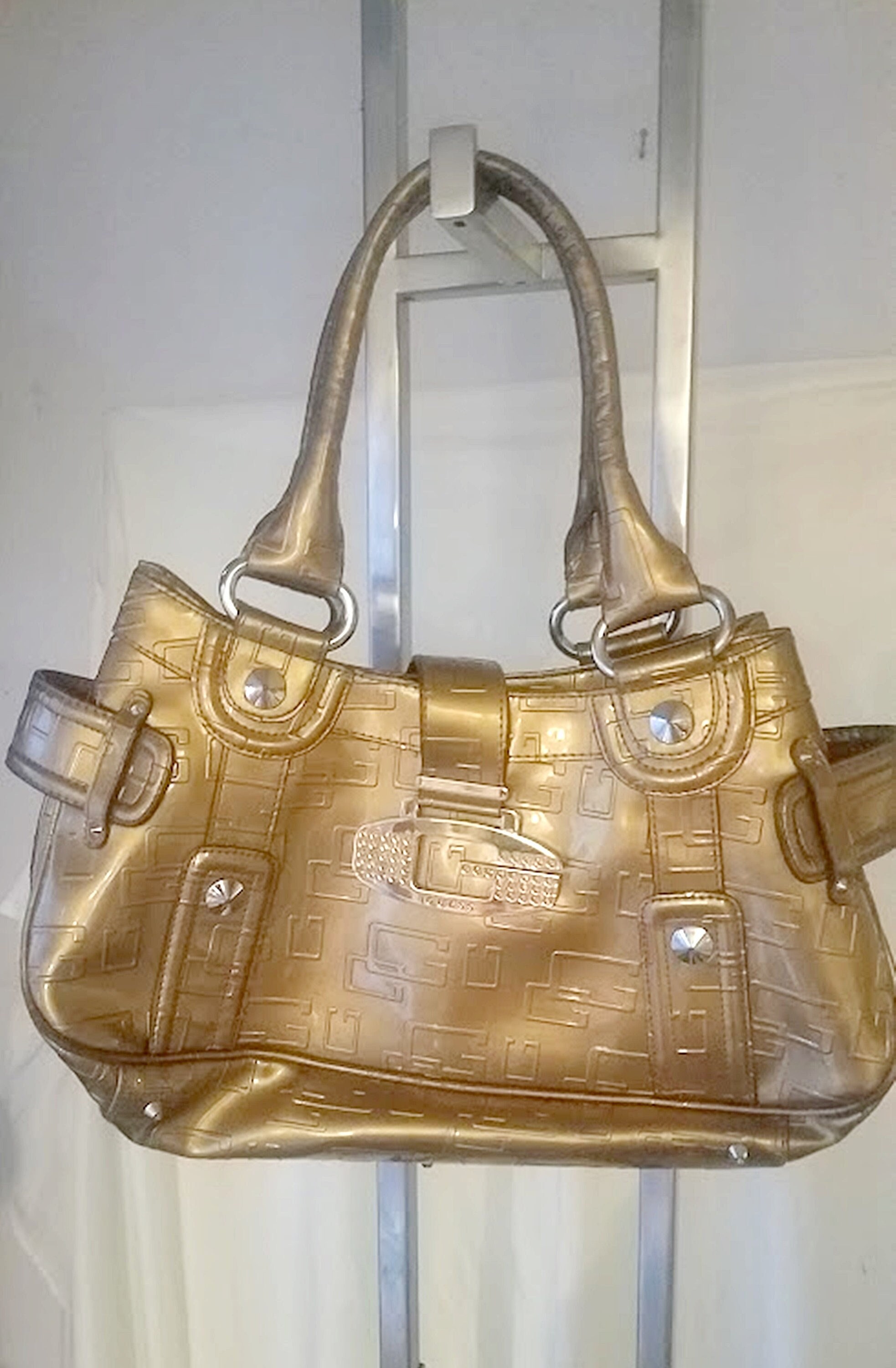 Guess Purse Brown Women's Shoulder Bag Purse w/ Gold Hardware 11”x8” | eBay