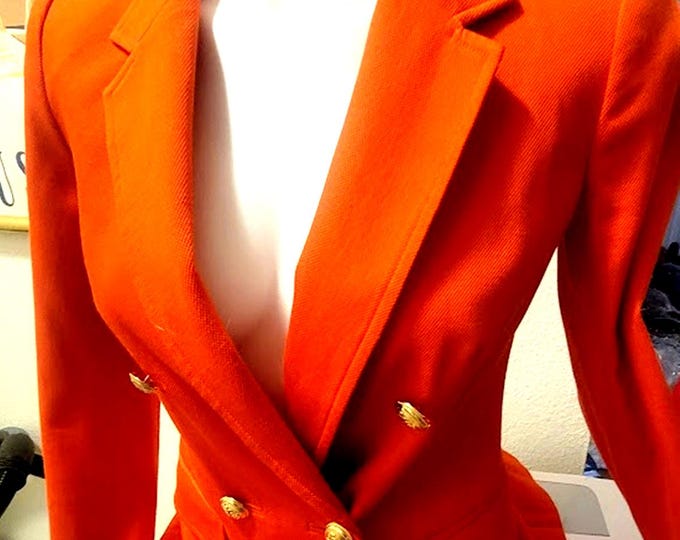 Rare Vintage Juicy Couture Orange Double-Breasted Blazer-Italian Fabric