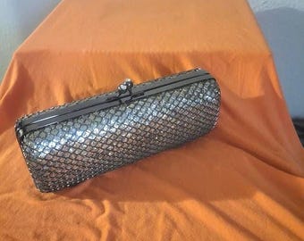 Metal Snake Skin Mesh Clutch Bag