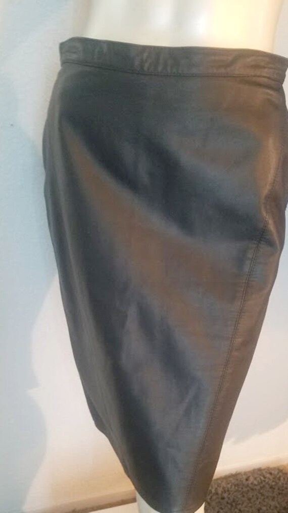 Vintage 80's Designer Nita Henry Black Leather Sk… - image 3