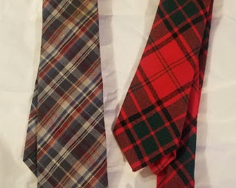 Vintage Pair of Special Needs Neckties, Pendleton & Scotland Wool