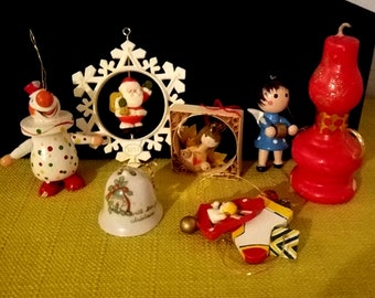 Vintage Christmas Ornament Collection 8 Piece