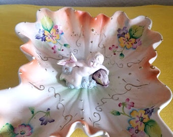 Vintage Porcelain Bisque Vanity / Candy Dish from Japan