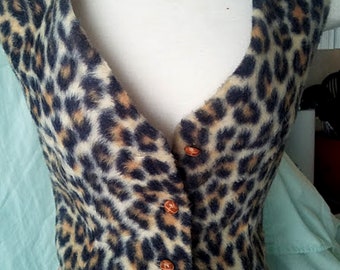 Vintage Leopard Faux Fur Vest