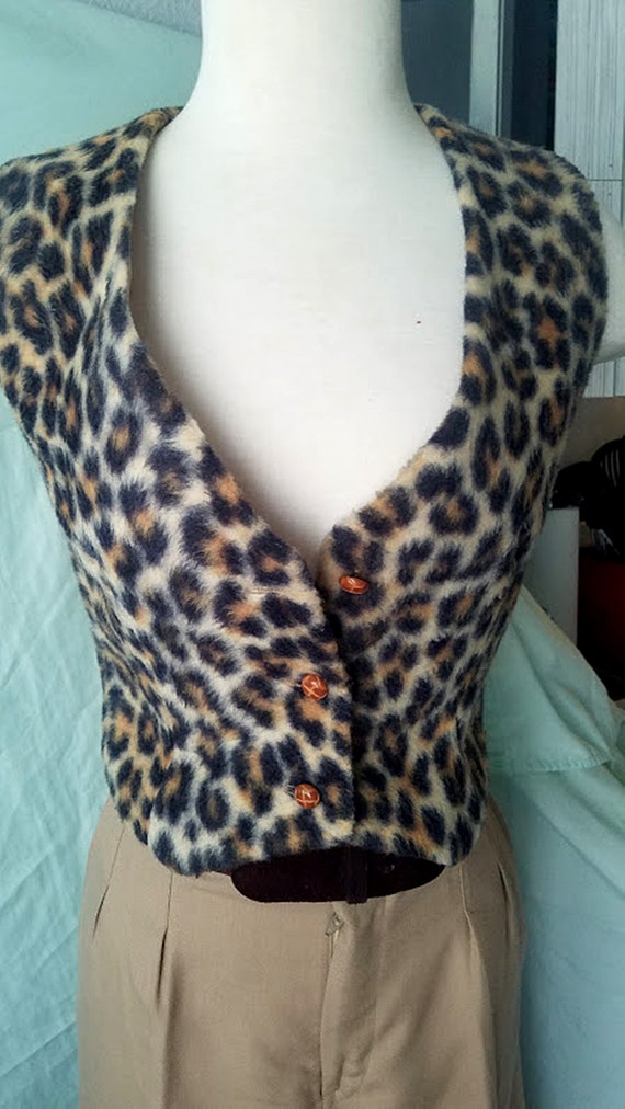 Vintage Leopard Faux Fur Vest