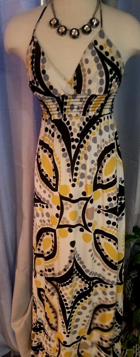 80s Mod Sexy Cotton Boho Maxi Dress - image 6