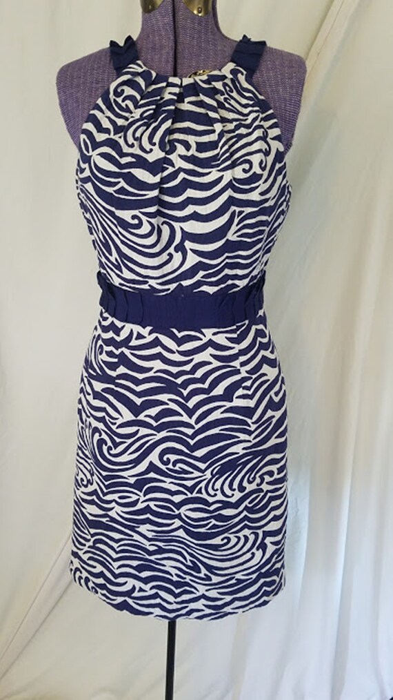 Antonio Melani Navy Swirl Cotton Dress - image 6