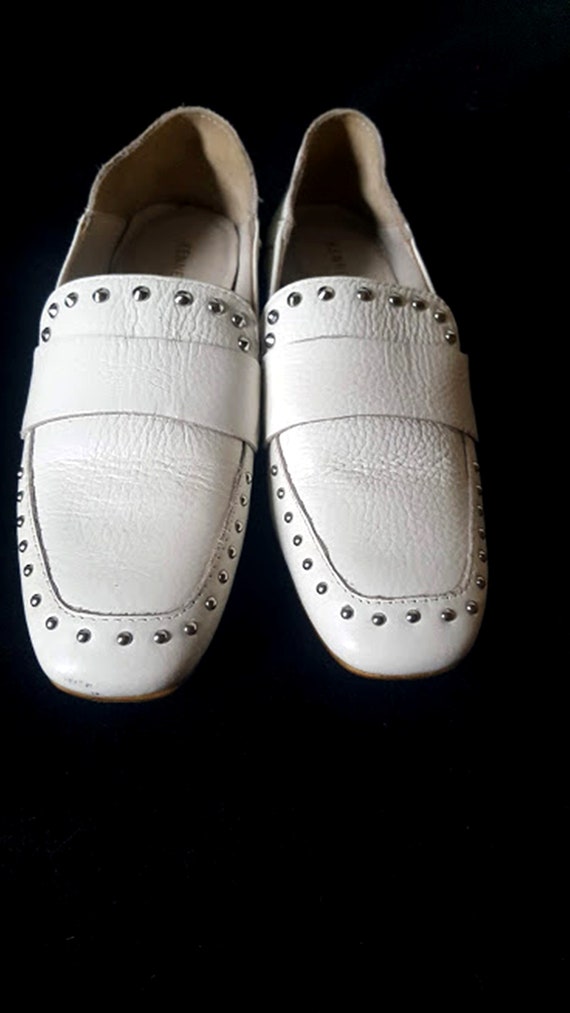 Vintage 90's Kenneth Cole Studded White Leather L… - image 3