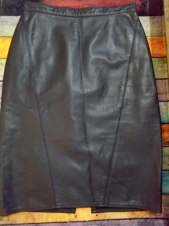 Vintage 80's Designer Nita Henry Black Leather Sk… - image 4