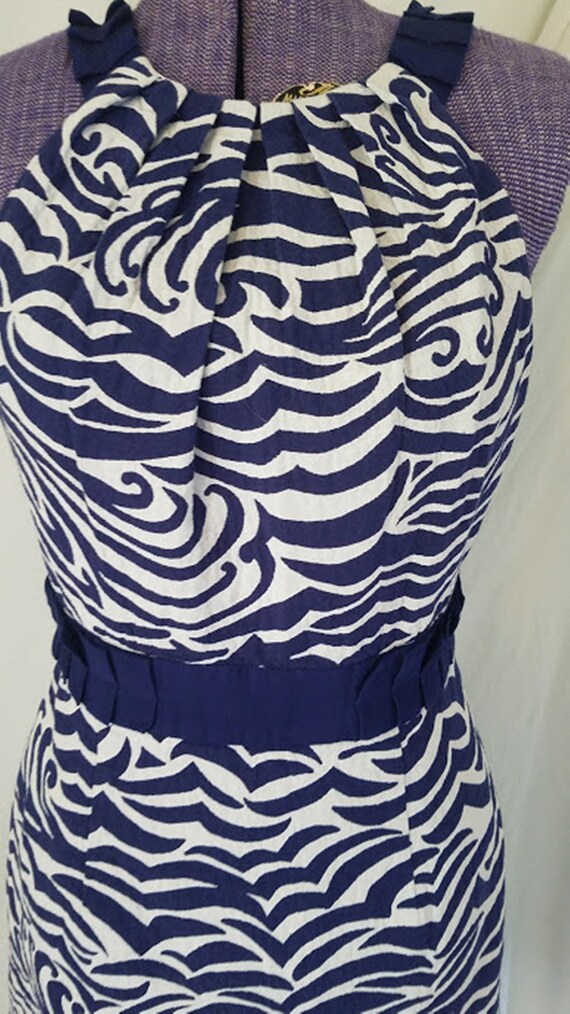 Antonio Melani Navy Swirl Cotton Dress - image 5