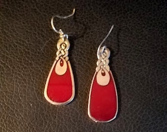 Vintage 80's Laura Birch Enamel Earrings